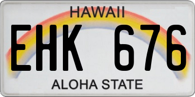 HI license plate EHK676