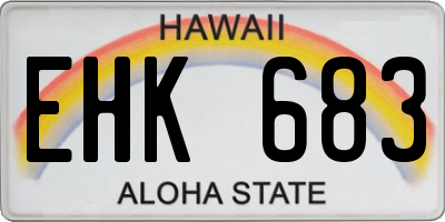 HI license plate EHK683