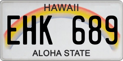 HI license plate EHK689