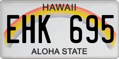 HI license plate EHK695