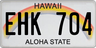 HI license plate EHK704