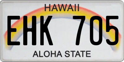 HI license plate EHK705