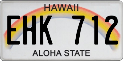 HI license plate EHK712