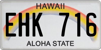 HI license plate EHK716