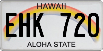 HI license plate EHK720