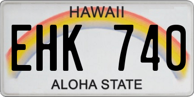 HI license plate EHK740