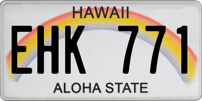 HI license plate EHK771