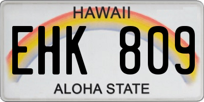HI license plate EHK809
