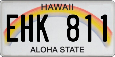 HI license plate EHK811