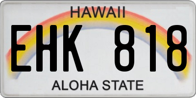 HI license plate EHK818
