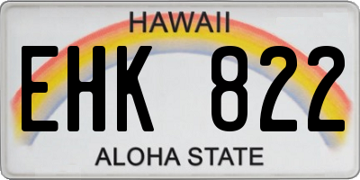 HI license plate EHK822
