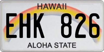 HI license plate EHK826