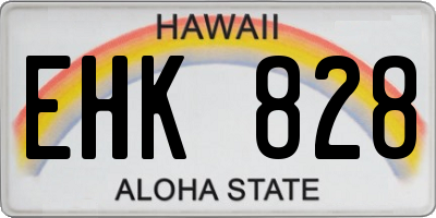 HI license plate EHK828