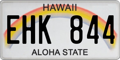 HI license plate EHK844