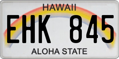 HI license plate EHK845