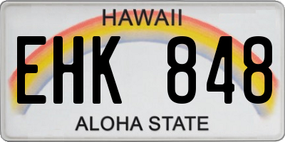 HI license plate EHK848