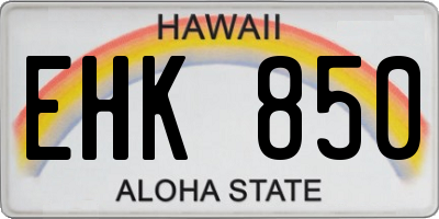 HI license plate EHK850