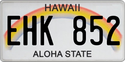 HI license plate EHK852