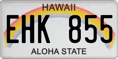 HI license plate EHK855