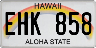 HI license plate EHK858