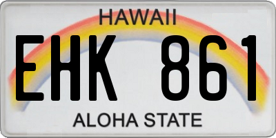 HI license plate EHK861
