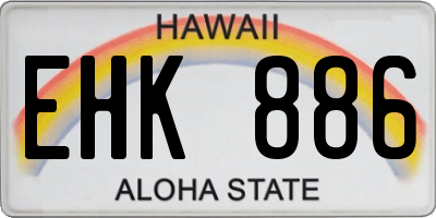 HI license plate EHK886