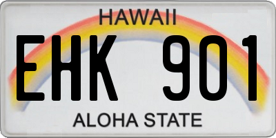 HI license plate EHK901