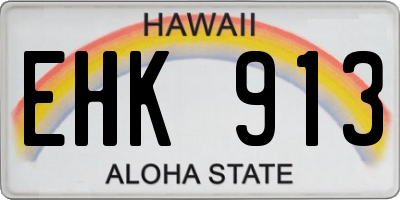 HI license plate EHK913