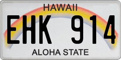 HI license plate EHK914