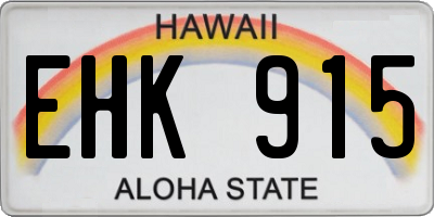 HI license plate EHK915