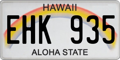 HI license plate EHK935
