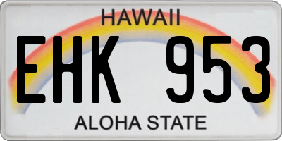 HI license plate EHK953