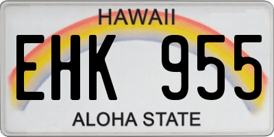 HI license plate EHK955