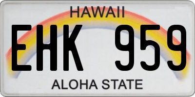 HI license plate EHK959