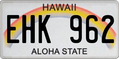 HI license plate EHK962