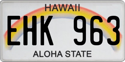HI license plate EHK963