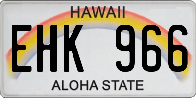 HI license plate EHK966