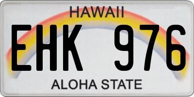 HI license plate EHK976