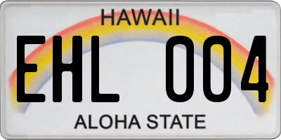 HI license plate EHL004