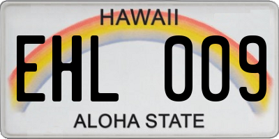 HI license plate EHL009