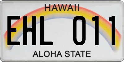 HI license plate EHL011