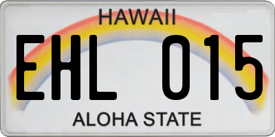 HI license plate EHL015