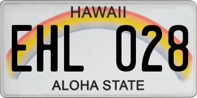 HI license plate EHL028