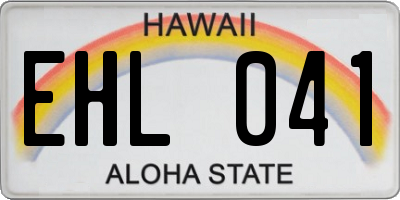 HI license plate EHL041