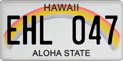 HI license plate EHL047