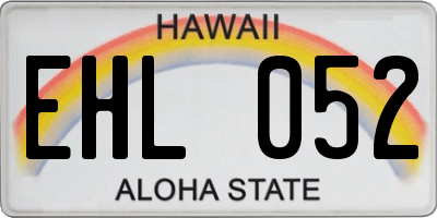 HI license plate EHL052