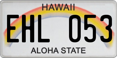 HI license plate EHL053