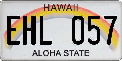 HI license plate EHL057