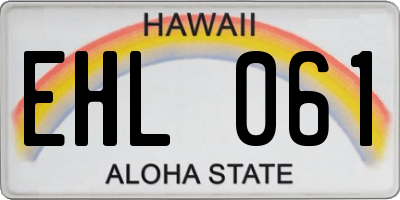 HI license plate EHL061