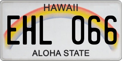 HI license plate EHL066